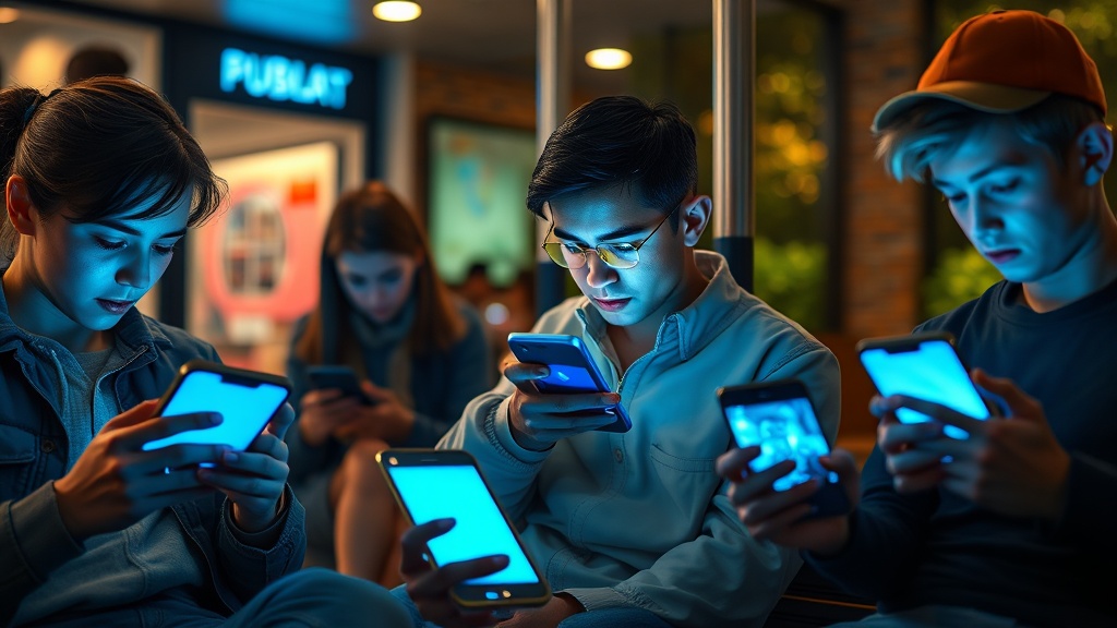 People watching smartphones modern entertainment f7f391c2